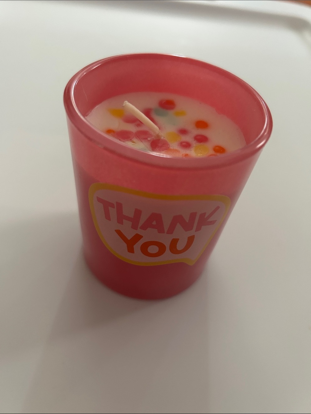 Painted Glass Candle THANK YOU Blooming Agave scented - Picture 3 of 4